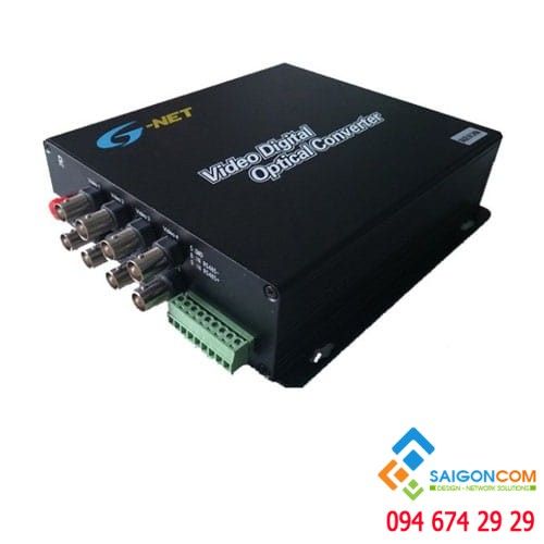 Thiết bị chuyển đổi quang 8 kênh sự dụng cho camera AHD CVI TVI 1080P cổng RS485